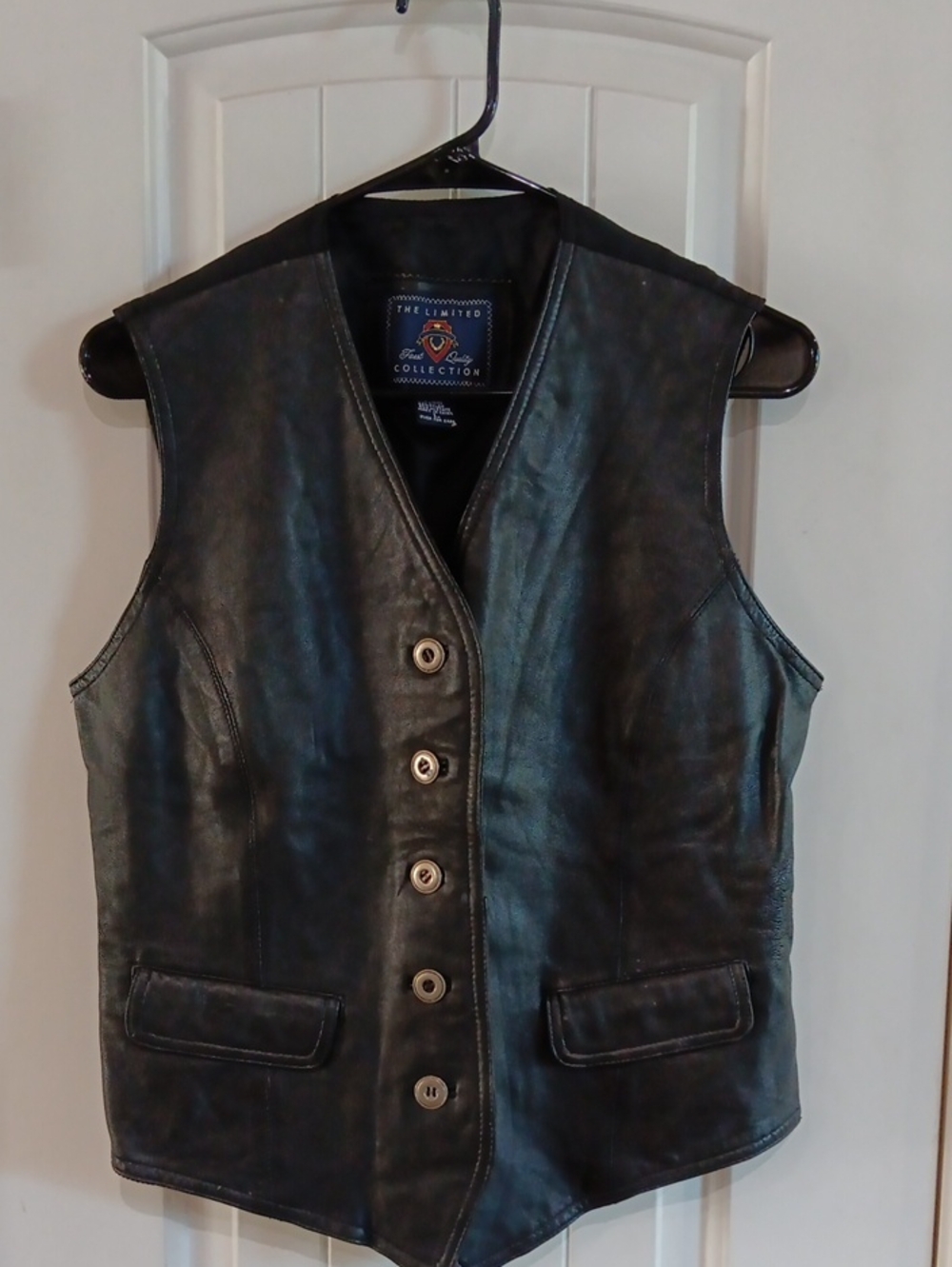 Vintage The Limited Finest Quality Collection Black Leather Vest Sz L Fits M